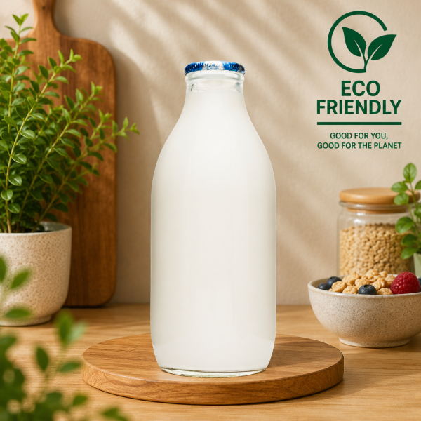 Pint Glass Organic Whole Milk